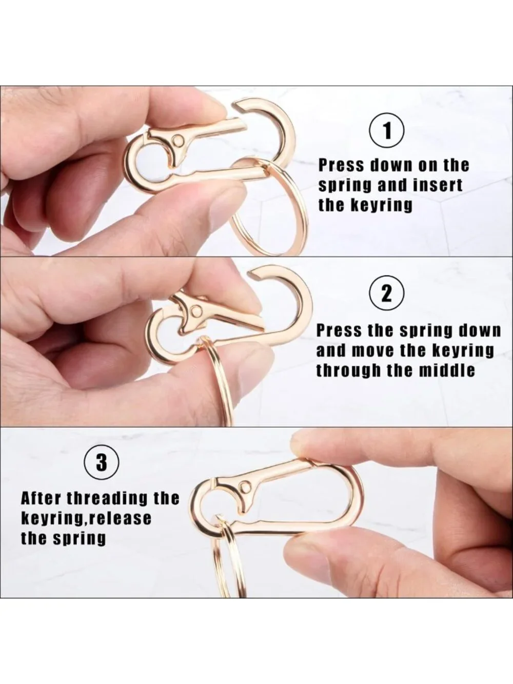 Metal Keychain Keyring Clip Holder Organizer for Home & Car - Key Finder for Men